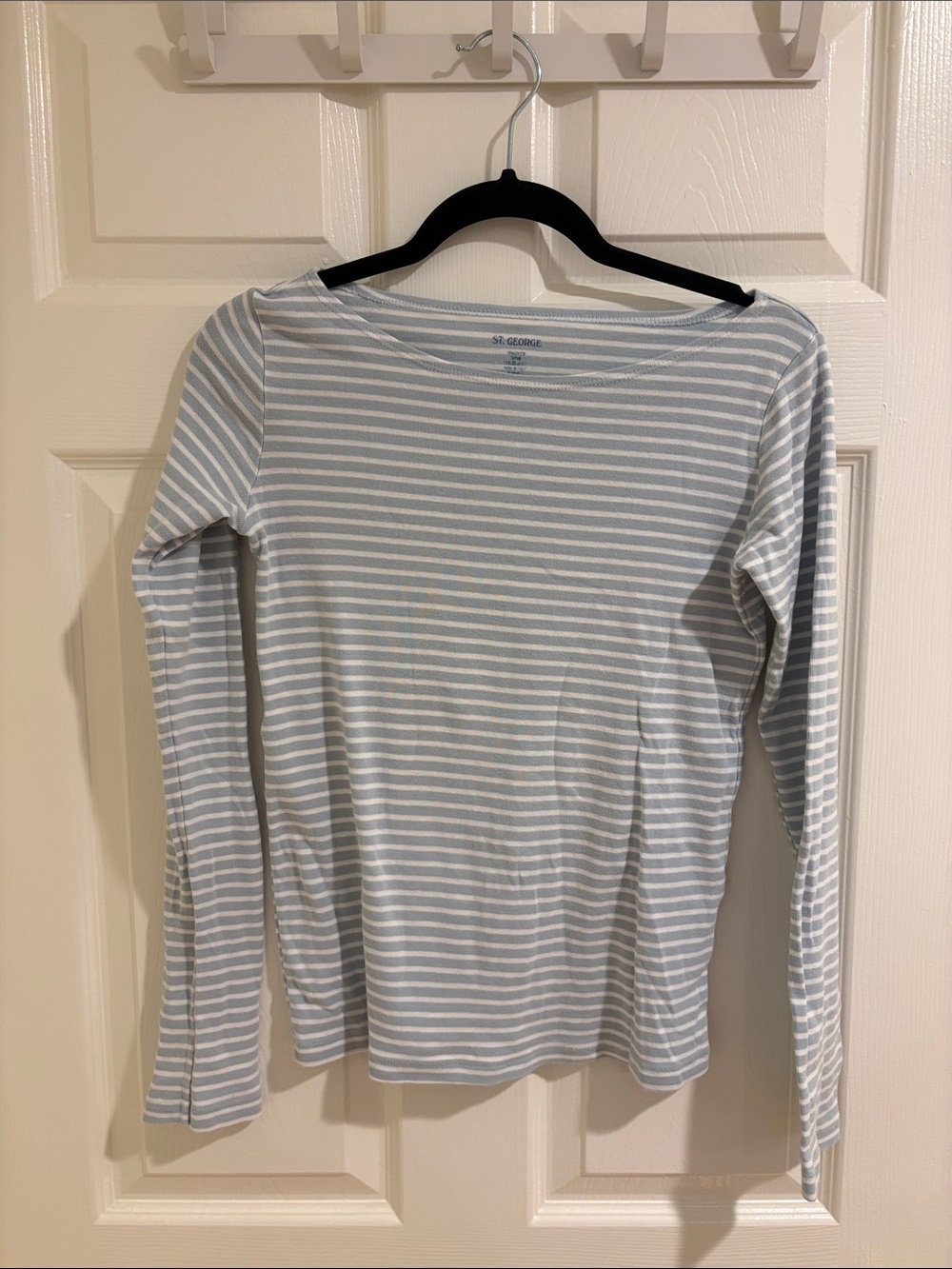 Brandy Melville Light Blue & White Striped Long Sleeve Tee